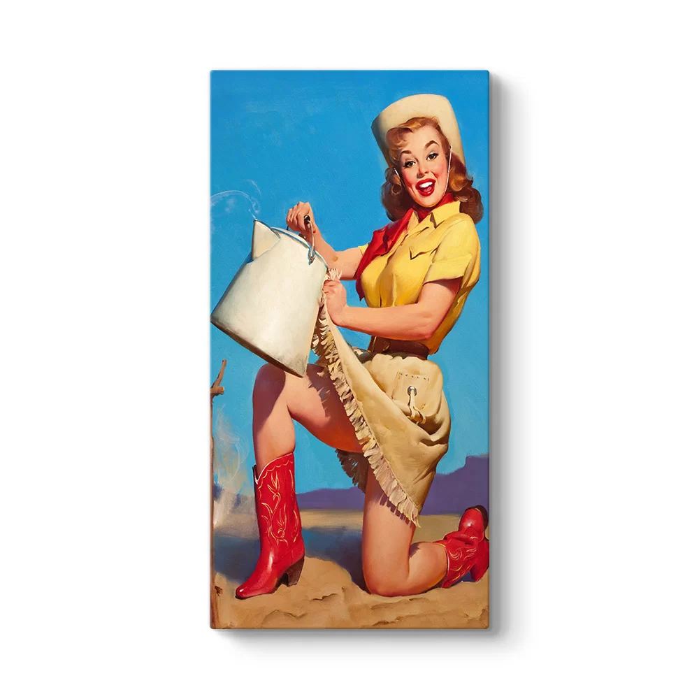 Pin Up Girl Kovboy Tablosu - Model 7